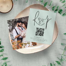 RSVP de Casamento de Foto do Script de Código QR d