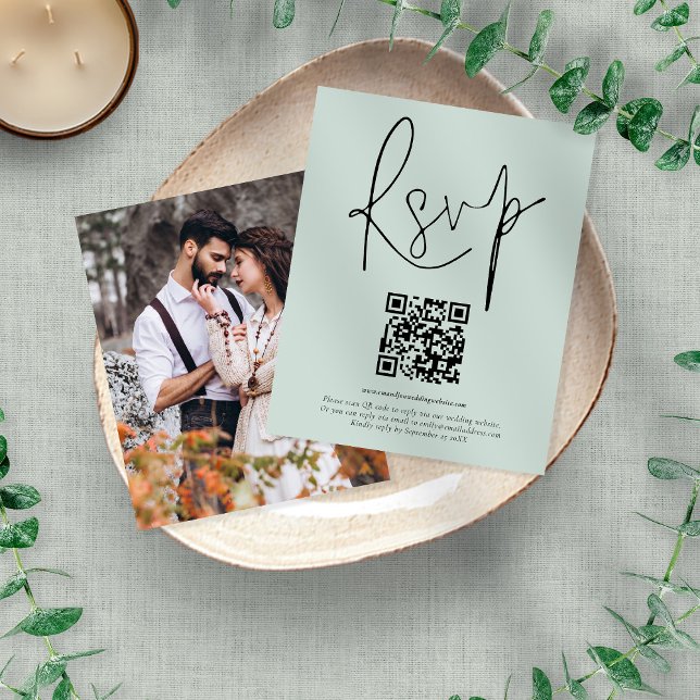 RSVP de Casamento de Foto do Script de Código QR d (Criador carregado)