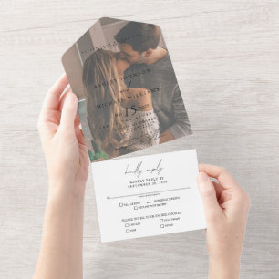 RSVP de Casamento de Fotografia de Sobreposição de