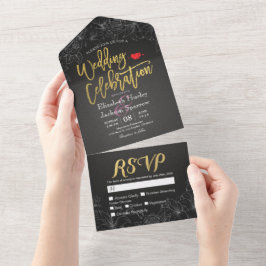 RSVP de Casamento de Frame Floral Branco Dourado E