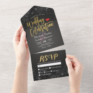 RSVP de Casamento de Frame Floral Branco Dourado E