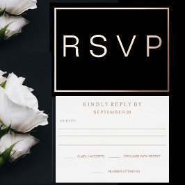 RSVP de Casamento de Fronteira Dourada de ROSA Mod