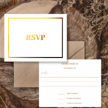 RSVP de Casamento de Fronteira Dourada Moderna Sim