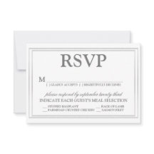 RSVP de Casamento de Fronteira Elegante e Silver