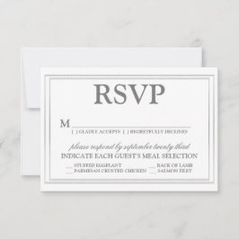 RSVP de Casamento de Fronteira Elegante e Silver