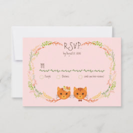 RSVP de Casamento de Gatos da Floresta Whimsical (