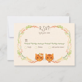 RSVP de Casamento de Gatos Florestais Whimsical (C