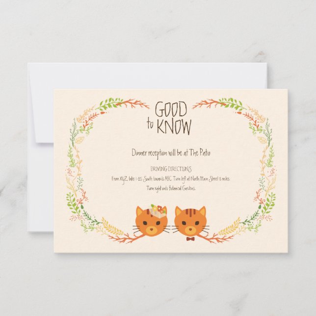 RSVP de Casamento de Gatos Florestais Whimsical (C (Frente)
