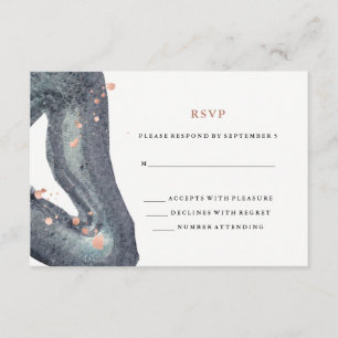 RSVP de Casamento de Geodo da Cinza de Aquarela