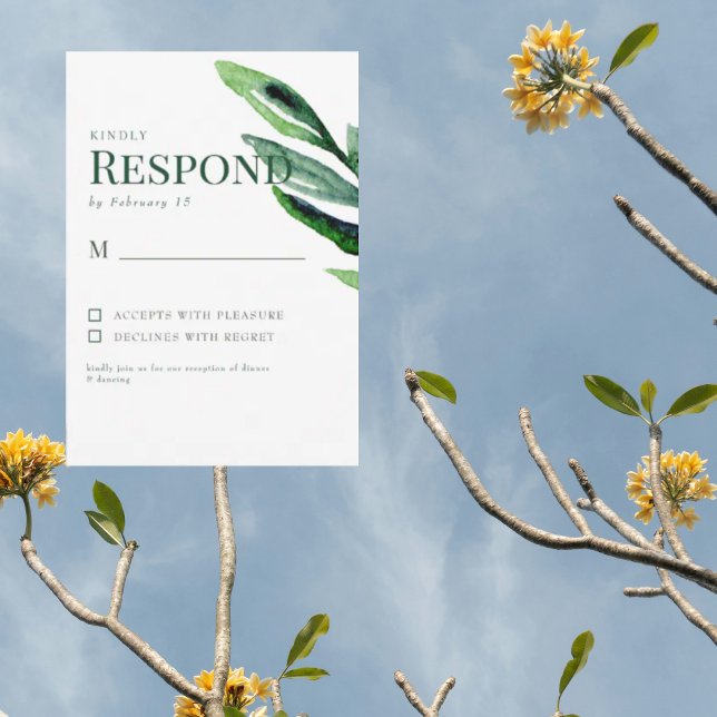 RSVP de casamento de haste de aquarela colorida (Criador carregado)