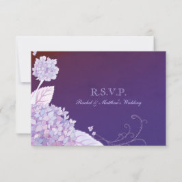 RSVP de Casamento de Hydrangeas de Jardim Roxo