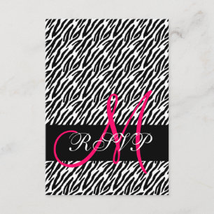 RSVP de Casamento de Impressão Zebra para Convites