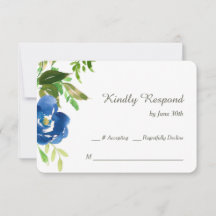 RSVP de Casamento de Jardim Violeta Azul