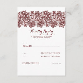 RSVP de Casamento de Lace Burgundy