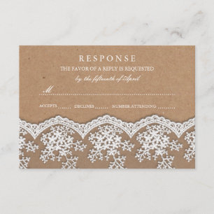Rsvp de Casamento de Lace Elegante e Papel de Arte