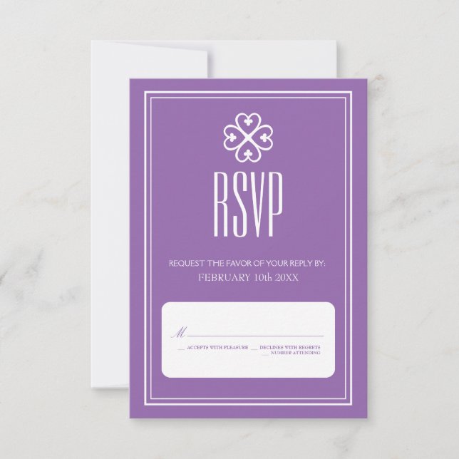 RSVP de Casamento de Lavanda Nyame Dua (Frente)