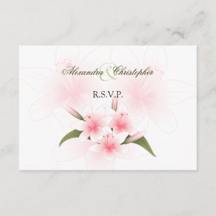 RSVP de Casamento de Lírios Brancos e Rosa