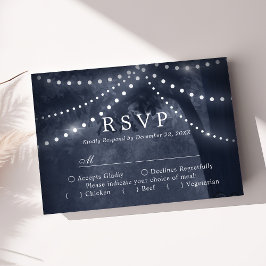 RSVP de Casamento de Luzes de Árvore Russo Azul Ma