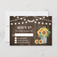 RSVP de Casamento de Luzes de Corda de Madeira Rús