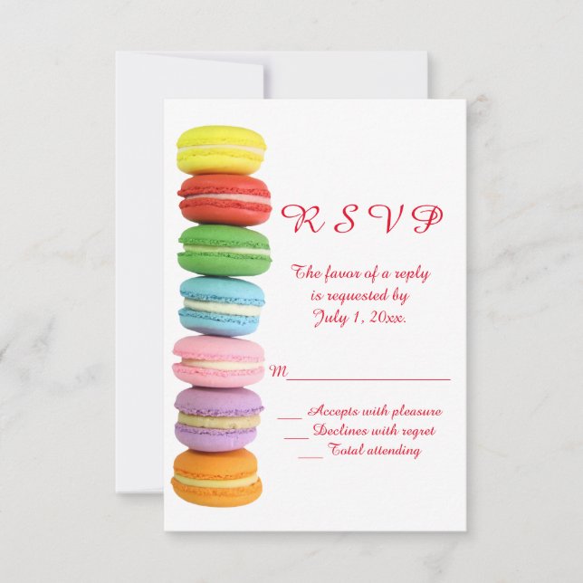 RSVP de Casamento de Macarons (Frente)