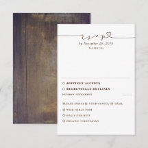 RSVP de Casamento de Madeira Rustic
