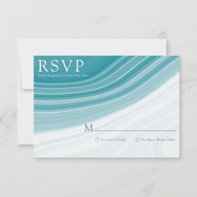RSVP de Casamento de Marble Luxury (Frente)