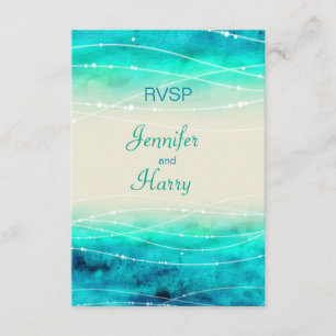 RSVP de casamento de mares brilhantes pintados mod