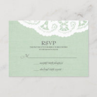 RSVP de Casamento de Mint Lace Doily