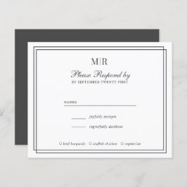 RSVP de Casamento de Monograma Elegante de Frontei
