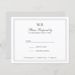 RSVP de Casamento de Monograma Elegante de Frontei