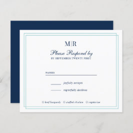 RSVP de Casamento de Monograma Elegante de Frontei