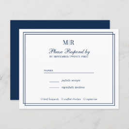 RSVP de Casamento de Monograma Elegante de Frontei
