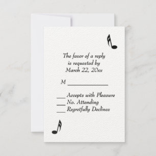 RSVP de Casamento de Música Branca