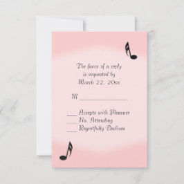 RSVP de Casamento de Música Rosa