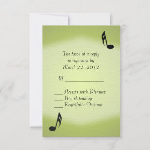 RSVP de Casamento de Música Verde