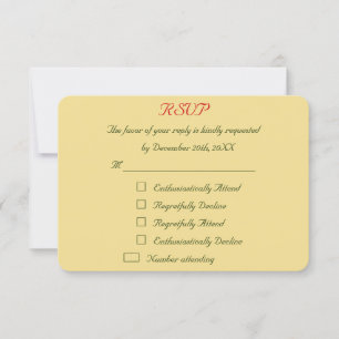 RSVP de Casamento de Natal Feriado Personalizado E