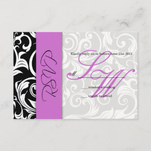 RSVP de Casamento de Neve Negra e Roxo