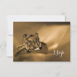 RSVP de Casamento de Noivado Ring de Princesa Cut 