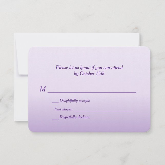 RSVP de Casamento de Ombre Roxo Bilíngue (Frente)