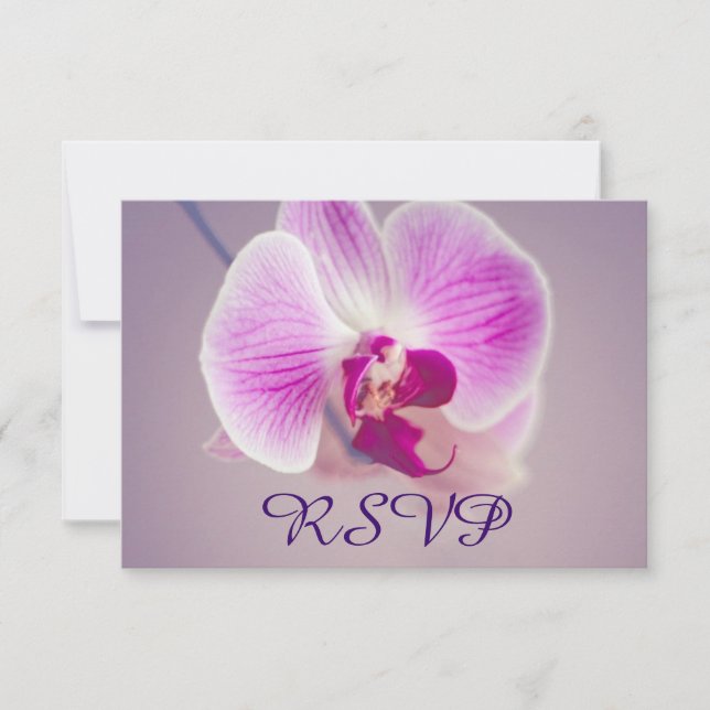 RSVP de Casamento de Orquídea Roxo Roxo (Frente)