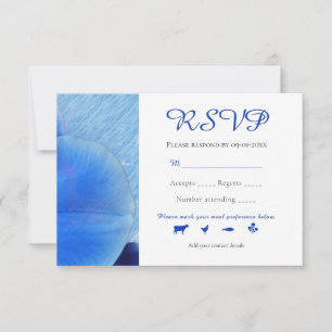 RSVP de casamento de orquídeas em aquarela azul tr