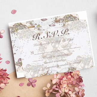 RSVP de Casamento de Padrões do Jardim da Porta Br