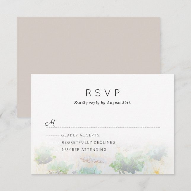 RSVP de Casamento de Paisagem do Deserto (Frente/Verso)