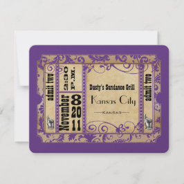 RSVP de Casamento de Papel Antigo do Showbill Roxo