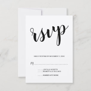 RSVP de Casamento de Papel Kraft de Script Moderno