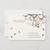 RSVP de Casamento de Pássaros com RessVP