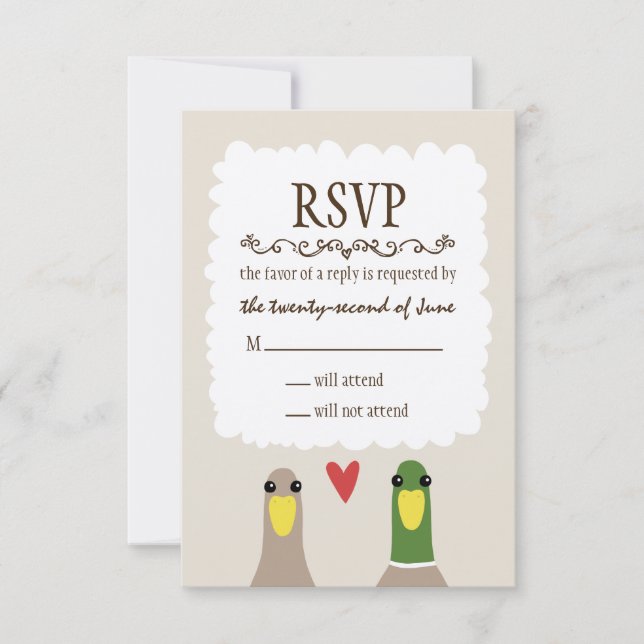 RSVP de Casamento de Patos (Frente)