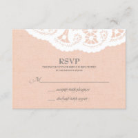 RSVP de Casamento de Peach Lace Doily