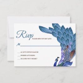 RSVP de Casamento de Peacock Glam & Luxe