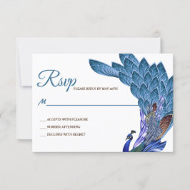 RSVP de Casamento de Peacock Glam & Luxe